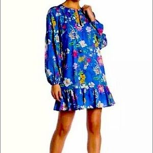 Parker Blue Sangria Floral Dress L